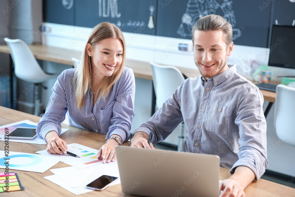 Colleagues during business meeting in office