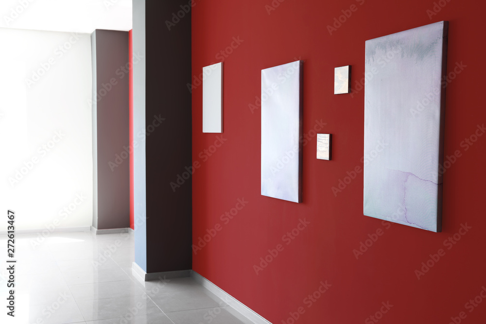 Pictures on wall in modern art gallery