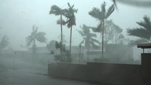 Hurricane Eye Wall Violent Wind And Heavy Rain Hit Town - Debbie