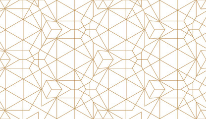 Wall Mural - Seamless geometric pattern. Gold linear pattern. Wallpapers for your design.
