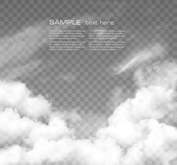 Aufkleber - White Clouds on transparent background. Vector