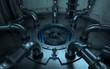 Inside the nucleus of a nuclear fission reactor in operation.