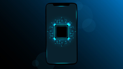 Wall Mural - modern mobile processor. smart phone cpu