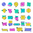 Quote templates. Blog text notes remarks rectangle graphic shapes vector objects. Blog quote note, remark dialog, message speech, comment textbox illustration