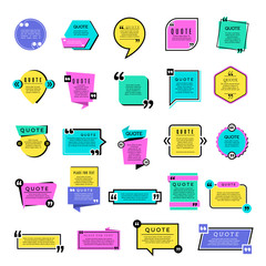 quote templates. blog text notes remarks rectangle graphic shapes vector objects. blog quote note, r