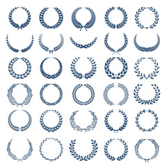 Wall Mural - greek wreath. award round heraldic symbols graphic branch vector illustrations. branch heraldic awar