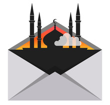 Mosque In Envelope, Concept Travel