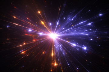 Wall Mural - high-energy particles explosion.