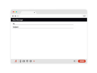 Fototapete - Blank interface for mail message. Internet mail frame interface for mail message. E-mail blank template. E-mail blank template.