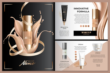 advertising poster for cosmetic product for catalog, magazine. design of cosmetic package. advertisi