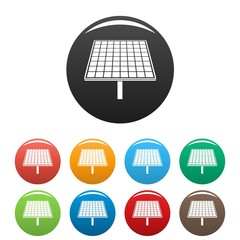 Sticker - Solar brand panel icons set 9 color vector isolated on white for any design