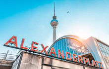 Berlin Alexanderplatz With TV Tower At Sunset, Germany