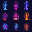 © nsit0108 - Hookah icons set. Cartoon set of hookah vector icons for web design