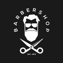 Barber Shop Vintage Label, Badge, Or Emblem. Vector Illustration