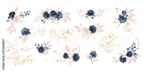 Fotografía Set of floral branch