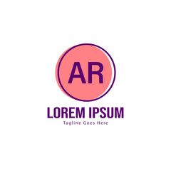 AR Letter Logo Design. Creative Modern AR Letters Icon Illustration