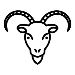 Canvas Print - Goat head icon. Outline goat head vector icon for web design isolated on white background