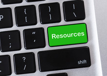 Green Computer Keyboard Button With Resources Word