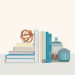 Illustration of home comfort. Style. Books.