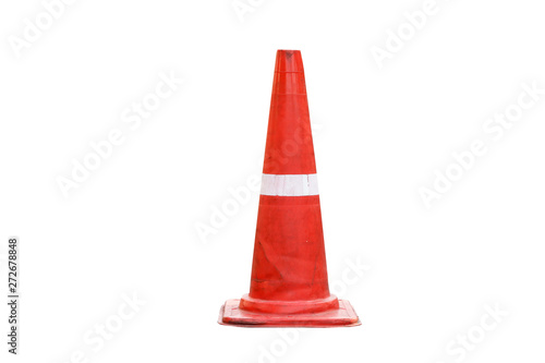 Fotomural Road bollard traffic cone isolated on white background