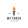 the torch icon vector logo design