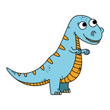 Fototapeta Dinusie - cute tyrannosaurus rex comic character