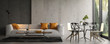 Leinwandbild Motiv Interior of modern living room with sofa 3D rendering