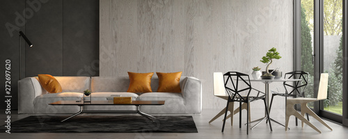 Fotografía Interior of modern living room with sofa 3D rendering