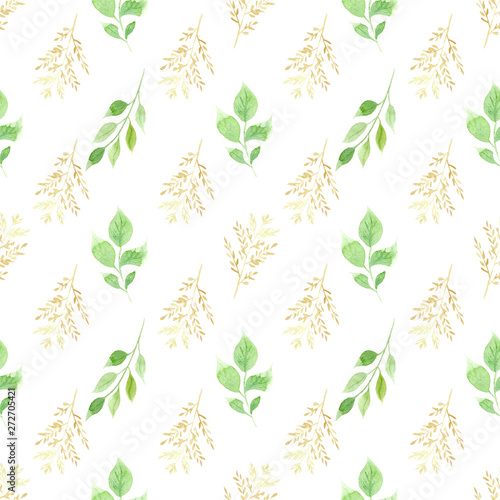 Spring and fall foliage raster seamless pattern