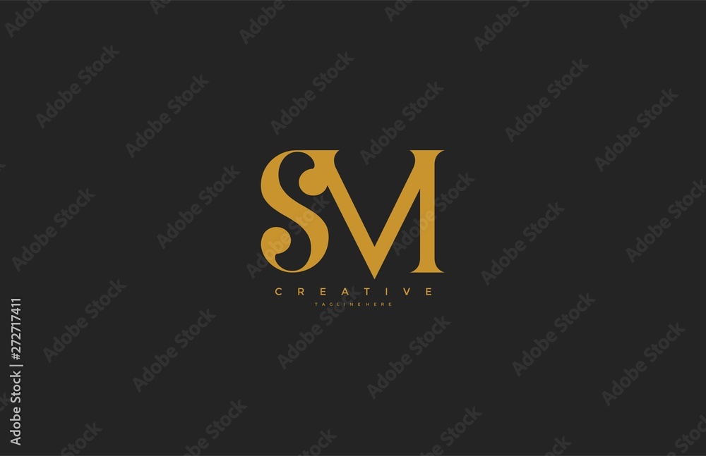 Elegant SM Letter Linked Monogram Logo Design Stock Vector | Adobe Stock