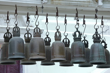 large Church bells in the temple,Many bells