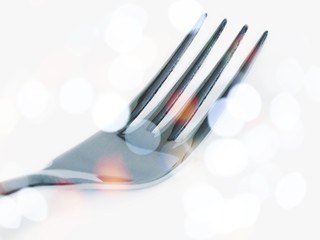 Poster - Table Setting with Fork and Knife on Napkin