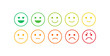 Vector icon set for mood tracker. Ten scale of silhouette emotion smiles from angry to happy isolated on white background. Emoticon element of UI design for client service rating, feedback survey