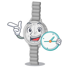 Sticker - With clock wristwatch in the a character shape