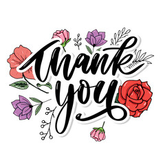 Sticker - Thank You handwritten inscription. Hand drawn lettering. Thank You calligraphy. Thank you card. Vector illustration. Slogan