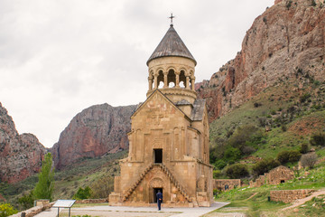 Armenian church in nature. Armenia, spring