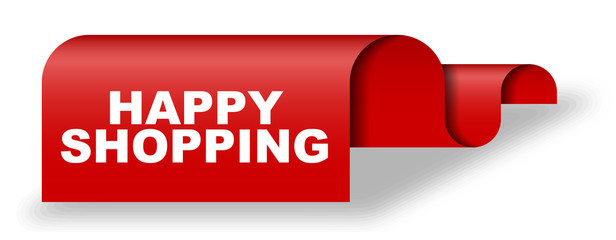 red vector banner happy shopping