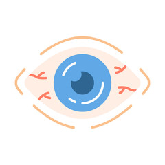 Poster - Allergic conjunctivitis flat design long shadow color icon