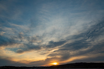 Sticker - Sunset over mediterranean sea Beautiful cloudscape over the sea, sunrise / sunset shot.