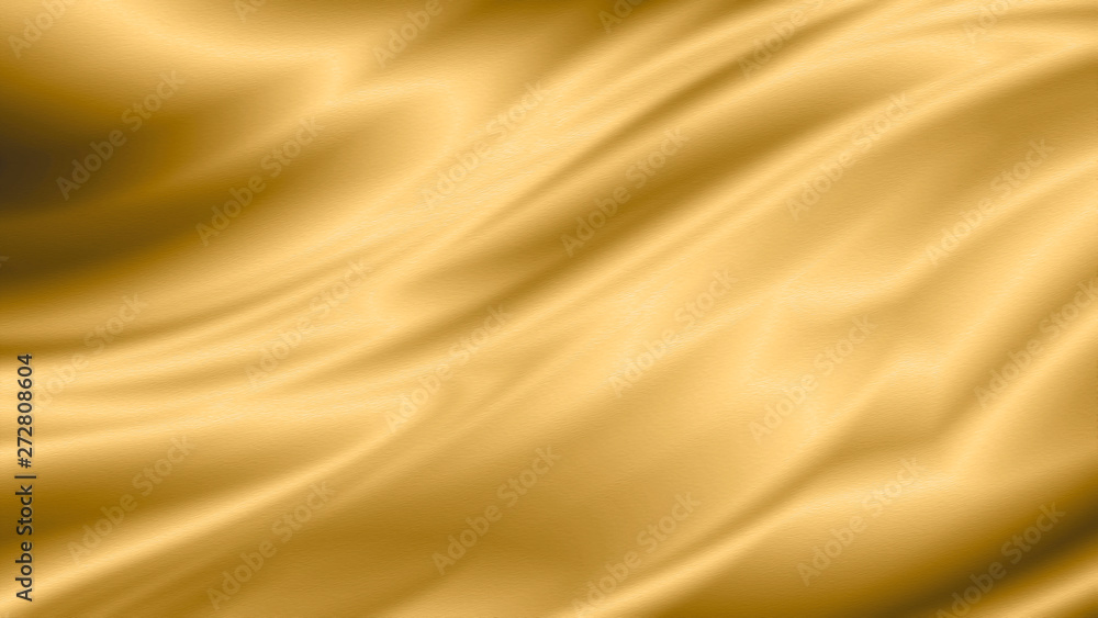 Gold luxury fabric background with copy space - obrazy, fototapety, plakaty 