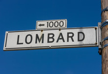 San Francisco, CA. Lombard Street Sign In Russian Hill