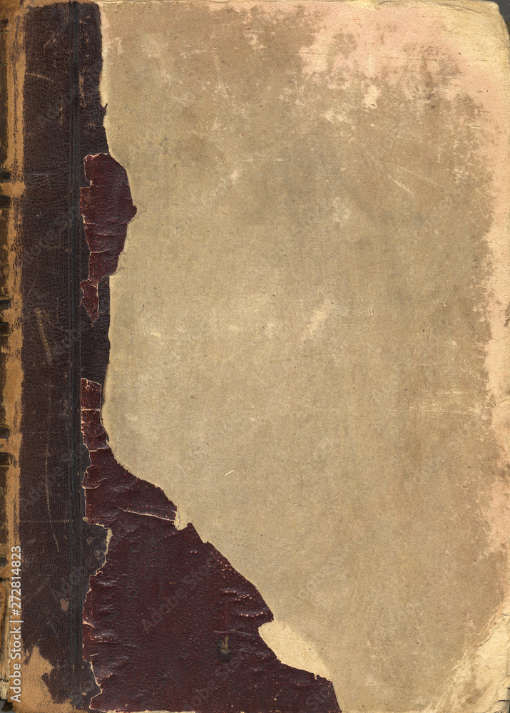 Old paper texture. Brown book cover. Rough faded surface. Blank retro ...