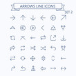 Thin line vector arrows icon set. Editable stroke. 24x24 px. Pixel Perfect. Set 2.