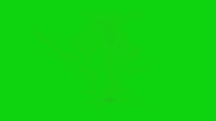 large and powerful bubbly red explosion on a pure green background