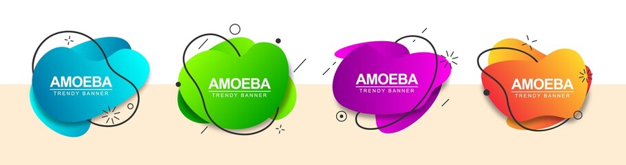 Wall Mural - set of bright abstract banners with gradient effect. trendy banner templates for ad design, web desi