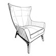 Modern interior. Hand drawing chair.