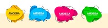 Set Of Abstract Banners For The Design Of Ad, Web And Print. Vector Flat Banners Liquid Shape. Vector Template.