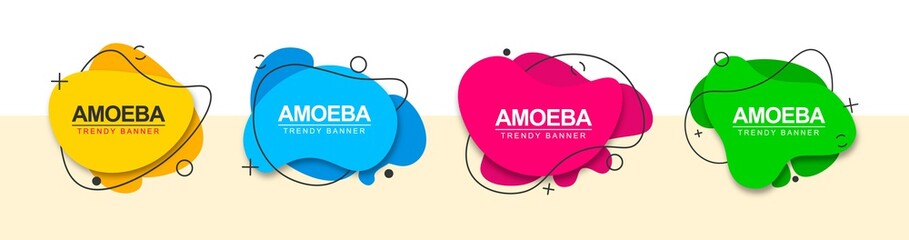 Wall Mural - set of abstract banners for the design of ad, web and print. vector flat banners liquid shape. vecto