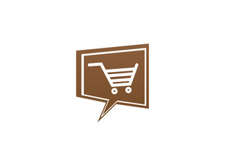 Cart for shopping symbol a shape online shop in market or store for logo designin chat icon, ecommerce