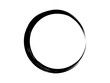 Grunge circle made of black paint.Grunge oval shape.Round shape made with art brush.